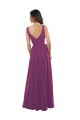 V-Back Wild Berry A-Line V-Neck Long Bridesmaid Dress Bolton