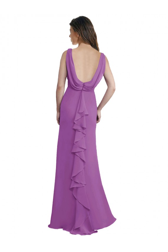 Low Back Dahlia A-Line V-Neck Long Bridesmaid Dress Bolton