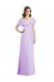 V-Back Lilac A-Line V-Neck Long Bridesmaid Dresses Bolton
