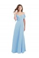 Low Back Light Sky Blue A-Line Sweetheart Long Bridesmaid Dress Bolton
