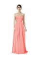 Peach A-Line Strapless Long Bridesmaid Dress Bolton