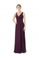 Grape A-Line V-Neck Long Bridesmaid Gown Bolton
