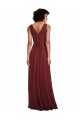 V-Back Burgundy A-Line V-Neck Long Bridesmaid Dress Bolton