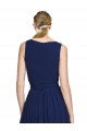 Dark Navy A-Line V-Neck Long Wedding Party Dress Bolton