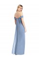 Low Back Dusty Blue Mermaid Off the Shoulder Long Semi Formal Evening Dress / Bridesmaid Dress Bolton