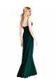 Low Back Ever Green A-Line V-Neck Long Bridesmaid Dress Bolton