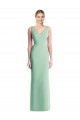 Tie Back Mint Green Trumpet V-Neck Long Bridesmaid Dress Bolton