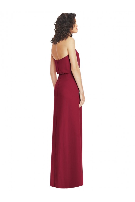 Low Back Lilac A-Line Strapless Long Formal Dress / Bridesmaid Dress Bolton