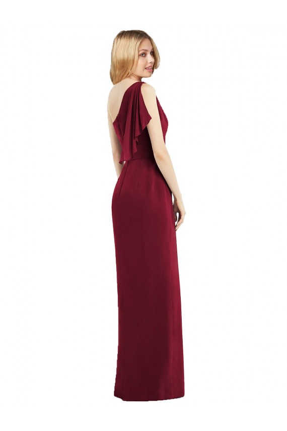 Olive Green Trumpet One Shoulder Long Bridesmaid Dress Bolton