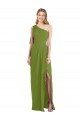 Olive Green Trumpet One Shoulder Long Bridesmaid Dress Bolton