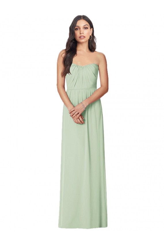 Sage Trumpet Strapless Long Bridesmaid Dress Bolton