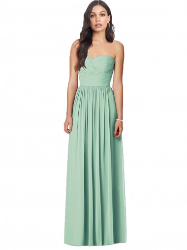 Mint Green Trumpet Strapless Long Bridesmaid Dress Bolton
