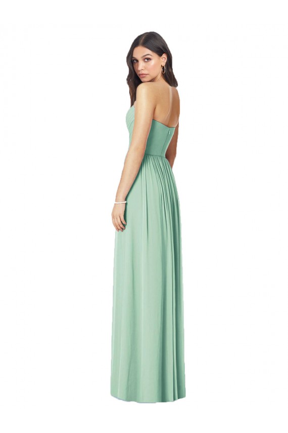Mint Green Trumpet Strapless Long Bridesmaid Dress Bolton