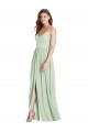 Open Back Sage A-Line V-Neck Long Semi Formal Evening Dress / Bridesmaid Dress Bolton