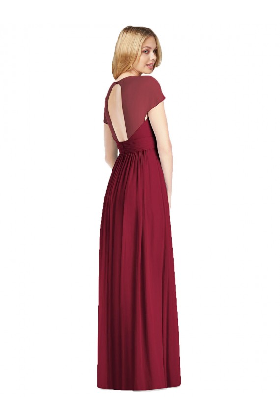 Open Back Dark Navy Trumpet V-Neck Long Bridesmaid Dress Bolton