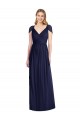 Open Back Dark Navy Trumpet V-Neck Long Bridesmaid Dress Bolton