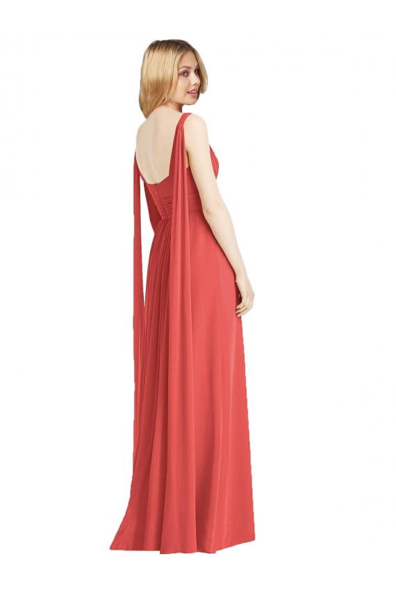 Low Back Firecracker A-Line V-Neck Long Bridesmaid Dress Bolton
