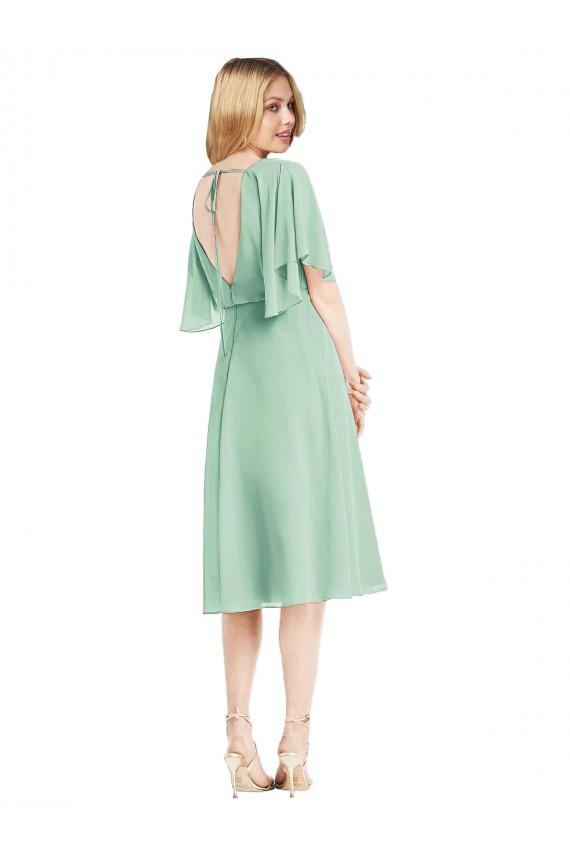 Tie Back Mint Green A-Line Knee Length Bridesmaid Dress Bolton