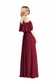 Royal Blue A-Line V-Neck Cold Shoulder Long Bridesmaid Dress Bolton