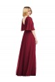 Smoke Green Trumpet V-Neck Long Bridesmaid Dress Bolton