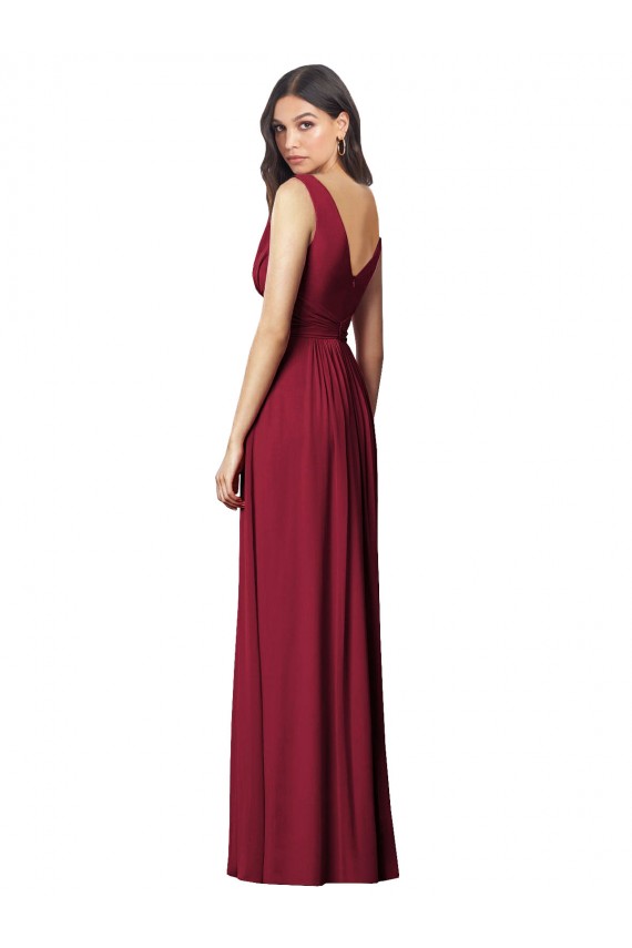 V-Back Royal Blue A-Line V-Neck Long Semi Formal Evening Dress / Bridesmaid Dress Bolton