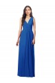 V-Back Royal Blue A-Line V-Neck Long Semi Formal Evening Dress / Bridesmaid Dress Bolton