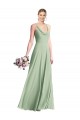 Open Back Sage A-Line Cowl Neck Long Bridesmaid Dress / Evening Dress Bolton