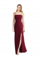 Tie Back Burgundy Trumpet Spaghetti Straps Long Bridesmaid Dress Bolton