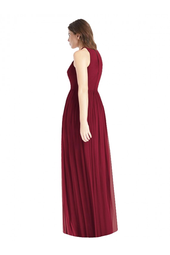 Lilac A-Line Halter Neck Long Bridesmaid Dress Bolton