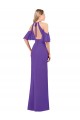 Open Back Purple A-Line Halter Neck Long Bridesmaid Dress Bolton