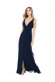 Dark Navy A-Line V-Neck Long Bridesmaid Dress / Evening Dress Bolton