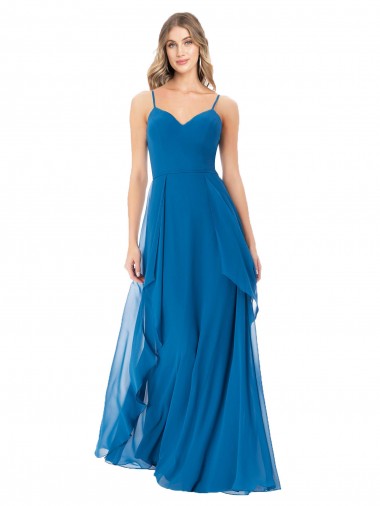 Peacock Blue A-Line Sweetheart Long Bridesmaid Dress Bolton