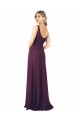 Grape A-Line V-Neck Long Floor Length Bridesmaid Dress Bolton