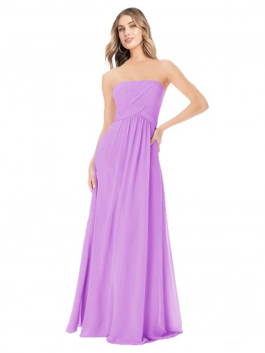 Violet A-Line Strapless Long Bridesmaid Dress Bolton