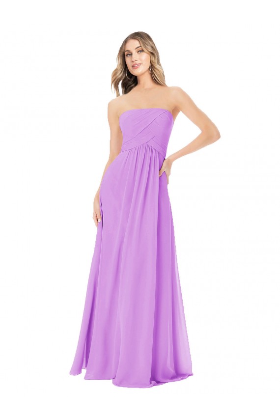 Violet A-Line Strapless Long Bridesmaid Dress Bolton