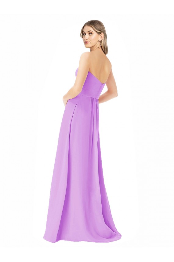 Violet A-Line Strapless Long Bridesmaid Dress Bolton