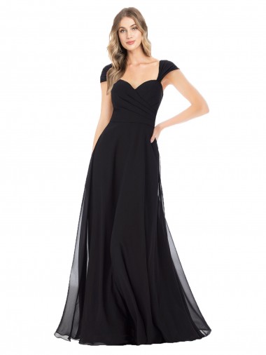 Black A-Line Sweetheart Long Bridesmaid Dress Bolton