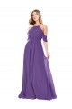 Plum Purple A-Line High Neck Long Bridesmaid Dress Bolton