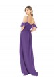 Plum Purple A-Line High Neck Long Bridesmaid Dress Bolton