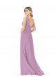 Dark Lavender A-Line V-Neck Long Bridal Party Dress Bolton