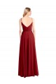 V-Back Red A-Line V-Neck Sleeveless Long Bridesmaid Dress Bolton
