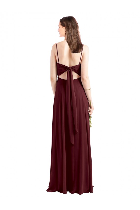 Burgundy Gold A-Line Scoop Neck Long Bridesmaid Dress / Evening Dress Bolton