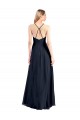 Open Back Dark Navy A-Line V-Neck Long Prom Dress / Bridesmaid Dress Bolton