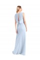 Keyhole Back Light Sky Blue A-Line V-Neck Long Bridesmaid Dress / Evening Gowns Bolton