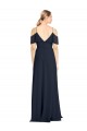 V-Back Dark Navy A-Line V-Neck Long Bridesmaid Dress Bolton