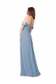 Low Back Dusty Blue A-Line Sweetheart Long Wedding Party Dress Bolton
