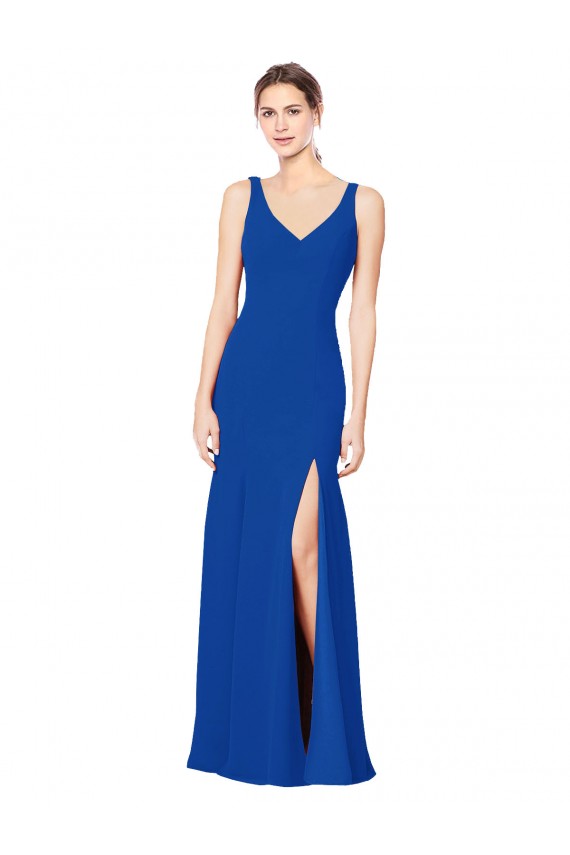 Low Back Royal Blue Sheath Sweetheart Long Bridesmaid Dress / Evening Dress Bolton