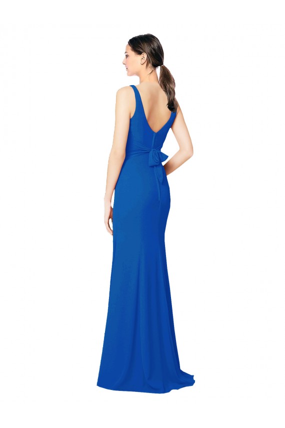 Low Back Royal Blue Sheath Sweetheart Long Bridesmaid Dress / Evening Dress Bolton