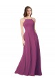Open Back Wild Berry A-Line Strapless Long Bridesmaid Dress Bolton
