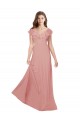 Open Back Bliss Pink A-Line V-Neck Long Bridesmaid Dress / Evening Dress Bolton